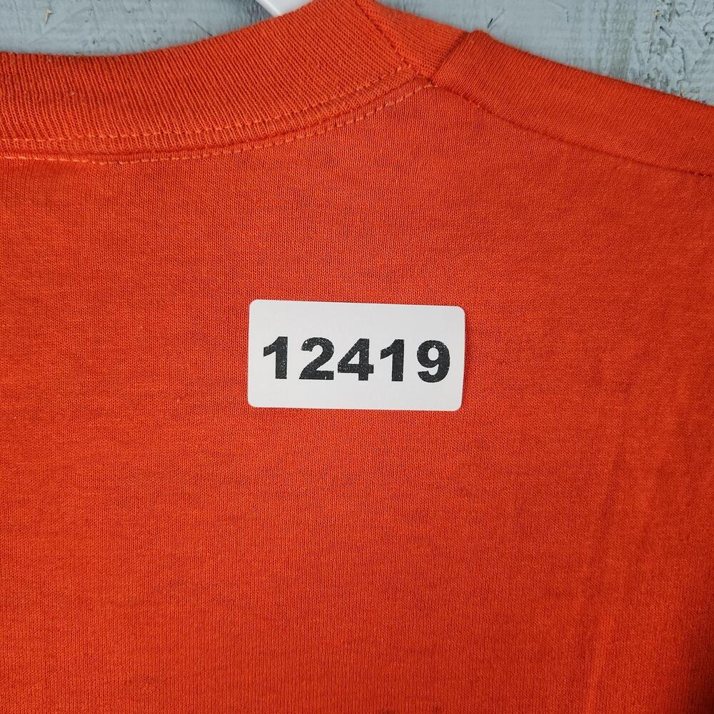 Vintage Hanover Hawks Shirt Mens Large Orange Graphic Logo 80s Virginia School - Picture 15 of 15